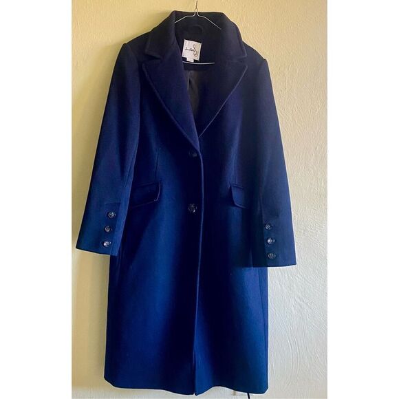 Sam Edelman Reefer Single Breasted Wool Blend Twill Jacket size 14 - Picture 1 of 10